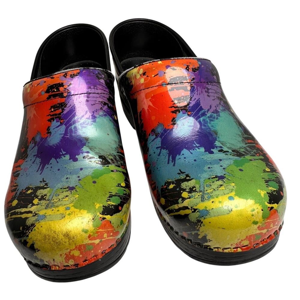 Dansko Multicolor Paint-Splash Clogs - Picture 5 of 16